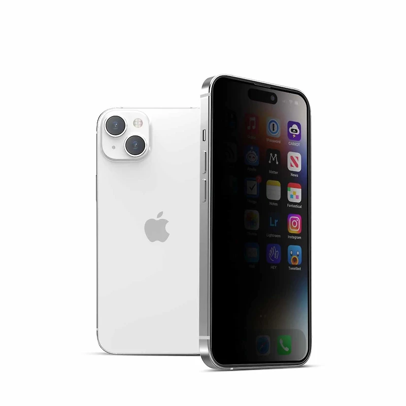 22 Cases Privacy Tempered Glass Screen Protector iPhone 15
