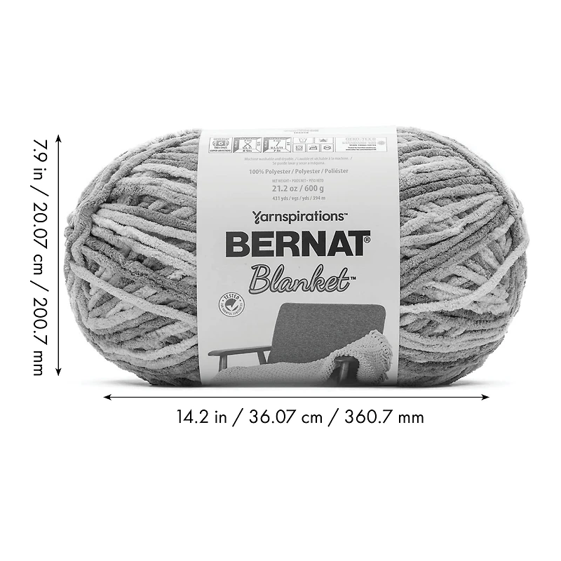 Bernat® Blanket™ #6 Super Bulky Polyester Fil, Poussière Rose 21.2Oz/600G 431 Yards