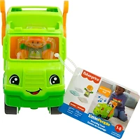 Fisher-Price Little People Recycling Truck Musical Toddler Garbage Toy Set, 5 Pieces, Ages 1+