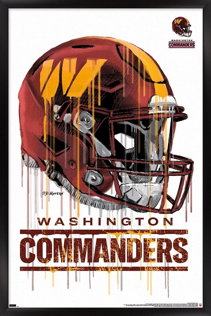 NFL Washington Commanders - Drip Helmet 22 Wall Poster