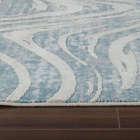 Rug Branch Nomad Abstract Indoor Area Rug, Blue Beige, Coastal - Living Room, Bedroom, Dining Room, and Kitchen