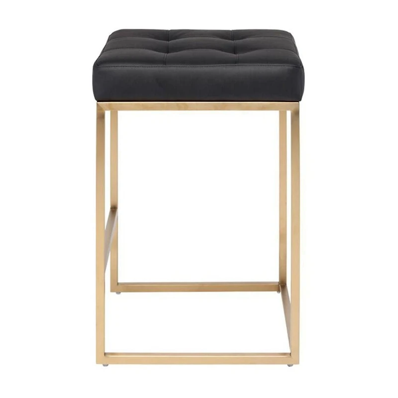 Tabouret de bar moderne et luxueux – Design élégant sans dossier avec pieds dorés brillants, siège rembourré, mélange parfait de style et de confort pour les cuisines et les bars