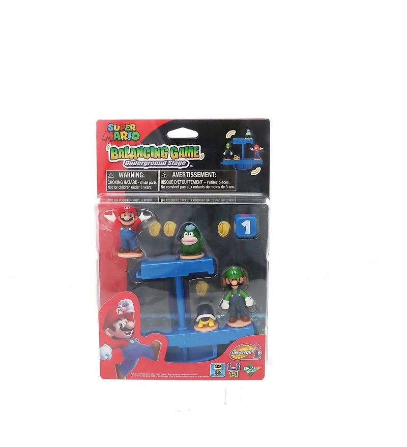 Epoch Games Jeu d'équilibre Super Mario Scène souterraine, jeu d'adresse sur table avec figurines d'action Super Mario à collectionner