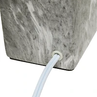 Simple Designs Petite lampe de table en céramique marbrée avec abat-jour en tissu