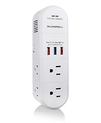 Bell + Howell Swivel Power with Surge Protection, 6 Power Outlets, 3 USB Ports, and Swivel Rotation, Power charging station