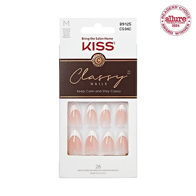 Kiss Classy - faux ongles, 28 comptes, moyen Manucure française.