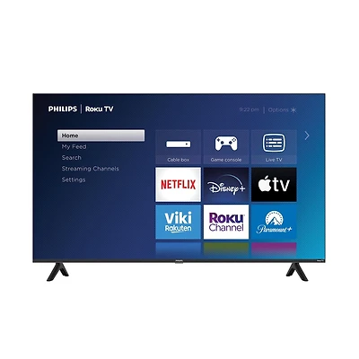 55" Philips, Roku TV, 4K Ultra HD, 2160p, HDR10, 120PMR