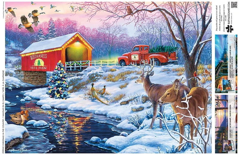 Buffalo Games - Le puzzle Darrell Bush - Christmas in the Country - en 1000 pièces