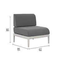 Chaise modulaire sans accoudoirs Leaf de la Collection Plus de Patioflare, gris