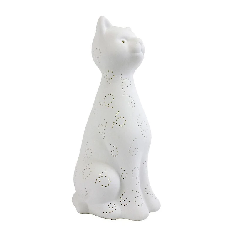 Lampe de table lumineuse Simple Designs en porcelaine en forme de chat Kitty Cat
