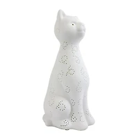 Lampe de table lumineuse Simple Designs en porcelaine en forme de chat Kitty Cat