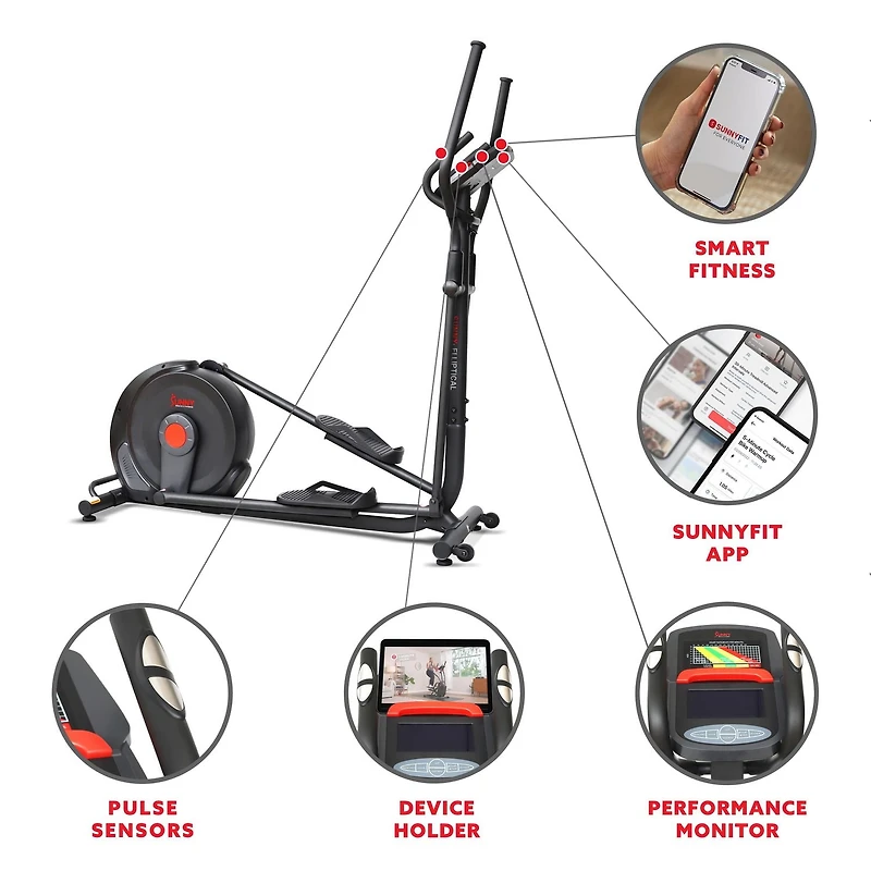 Machine elliptique avancée Power Stride Power Stride de Sunny Health & Fitness - SF-E321006