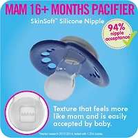 MAM Original Matte Pacifier (2 pack, 1 Sterilizing Pacifier Case), Pacifiers 6 Plus Months, Baby Girl Pacifier, Best Pacifiers for Breastfed Babies, Sterilizing Storage Case