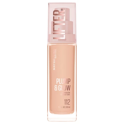 Maybelline New York Lifter Plump & Glow Skincaring Foundation, Radiant Finish, 30 ml