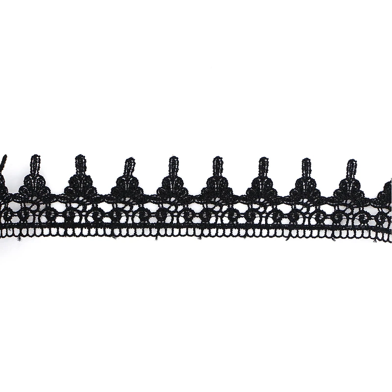 UNIQUE CREATIV – Ruban, Dentelle Venise, noir, 100 % polyester, 45 mm x 2,74 m (1¾ po x 3 v)