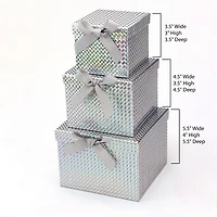 Boites Cadeaux Noel, Argent, 3 pcs