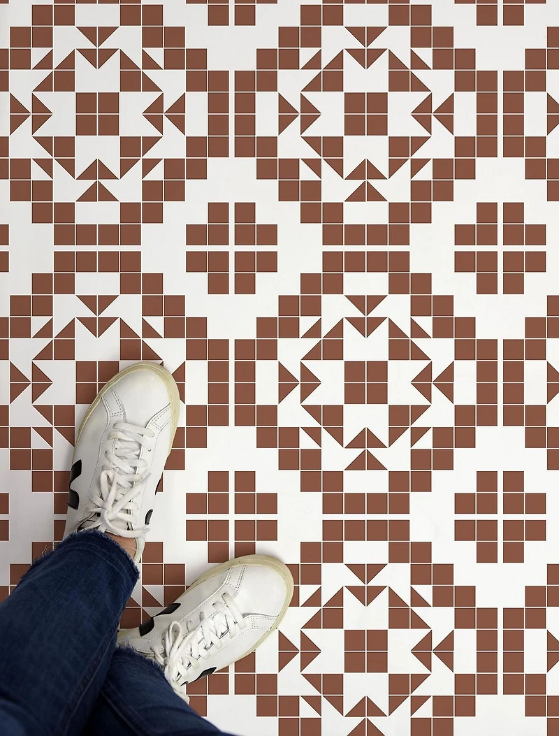 FloorPops Matias Terracotta Peel and Stick Floor Tiles Set of 20