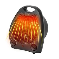 BLACK+DECKER Chauffage léger pour usage intérieur, chauffage infrarouge 1500 W avec protection contre la surchauffe