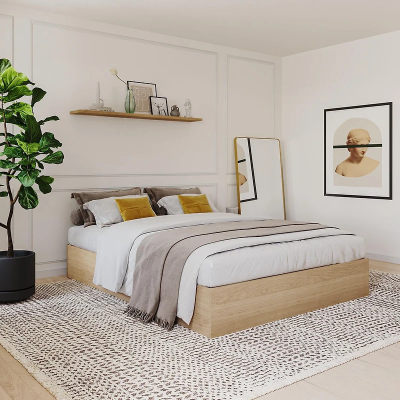 Lit rangement 3 tiroirs Nordik de Nexera, fini Érable naturel