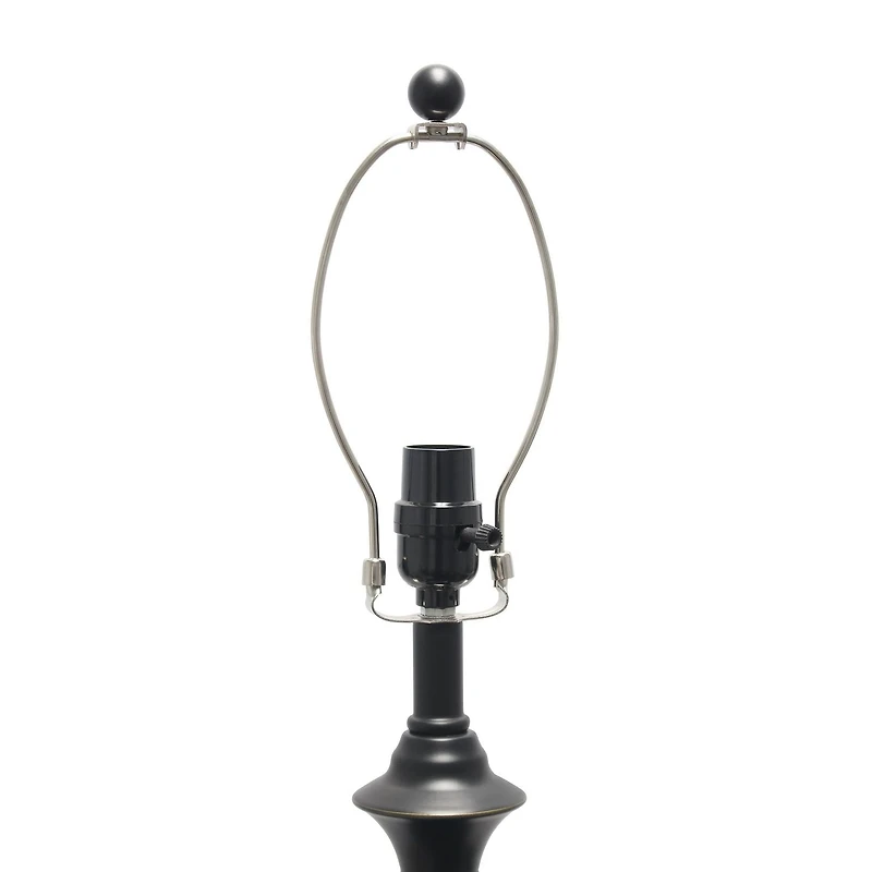Ensemble de 3 lampes Elegant Designs de fabrication traditionnelle (2 lampes de table, 1 lampadaire) avec des abat-jours bruns, bronze