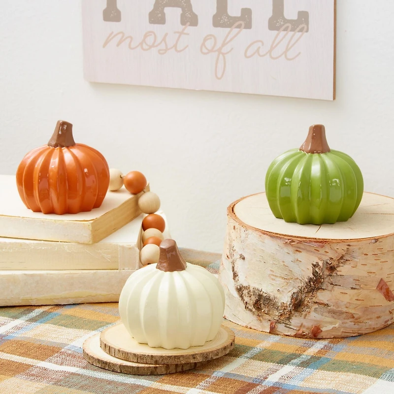 Way To Celebrate Orange Shiny Pumpkin, 3 Inch