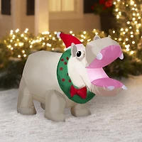 Christmas Airblown Hippo, HOLIDAY TIME PL 3.5` HIPPO INFLAT