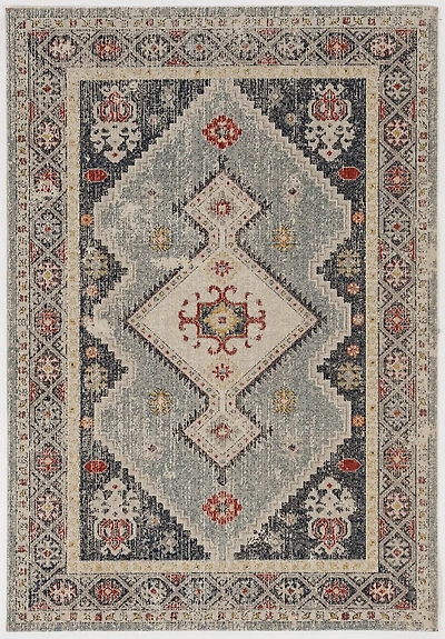 Tapis Grand Zéro Marle ivoire & bleu de 5 pi x 7 pi 6 po