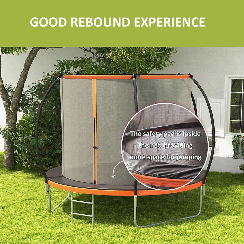 Soozier Trampoline d'extérieur de 8 pieds avec filet d'enceinte et échelle