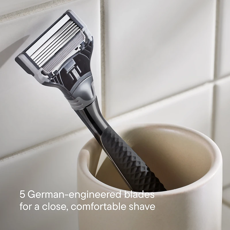 Harry's Original Blades - Men's Razor Refill Pack for Smooth Shaving - Razor Head Replacement - Five Sharp Blades - Flexible Hinge - Moisture Strip - Precision Trimmer - 4 Count