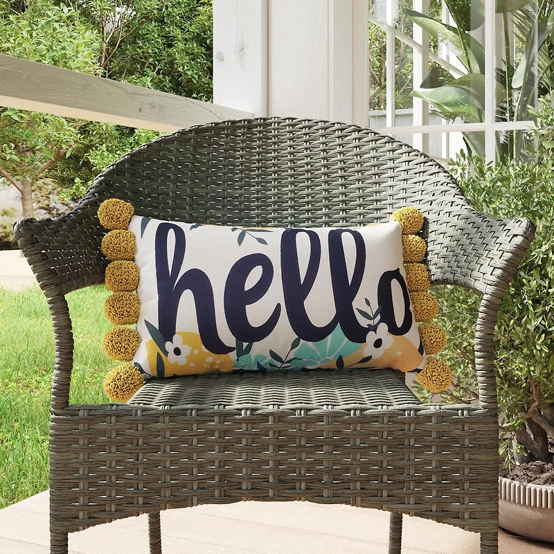 Coussin de banc décoratif pour patio Hello Rêveur HOMETRENDS 50,8 cm x 30,5 cm Hydrofuge, traitement anti-UV