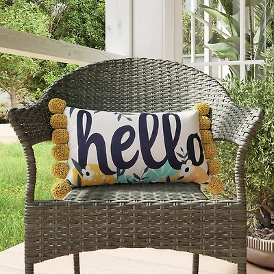 Coussin de banc décoratif pour patio Hello Rêveur HOMETRENDS 50,8 cm x 30,5 cm Hydrofuge, traitement anti-UV