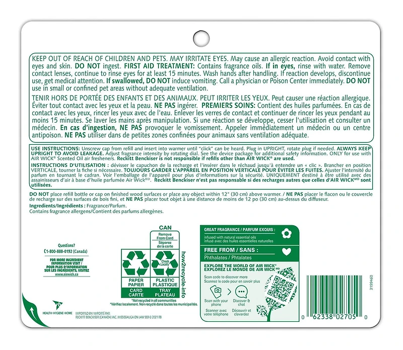 Air Wick Plug In Scented Oil, 5 Refills, Vanilla & Pink Papaya