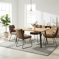 Homy Casa 4 Piece Upholstered Dining Chairs with Anti Rust Metal Legs and Adjustable Foot Pads