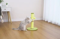 Home4Cat 17.1" Tall Dual-Function Recycled Paper Cat Scratching Post, Green, Playful & eco-friendly scratcher