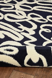 Tapis Capri Sasha bleu & os de 4 pi 3 po x 7 pi 3 po