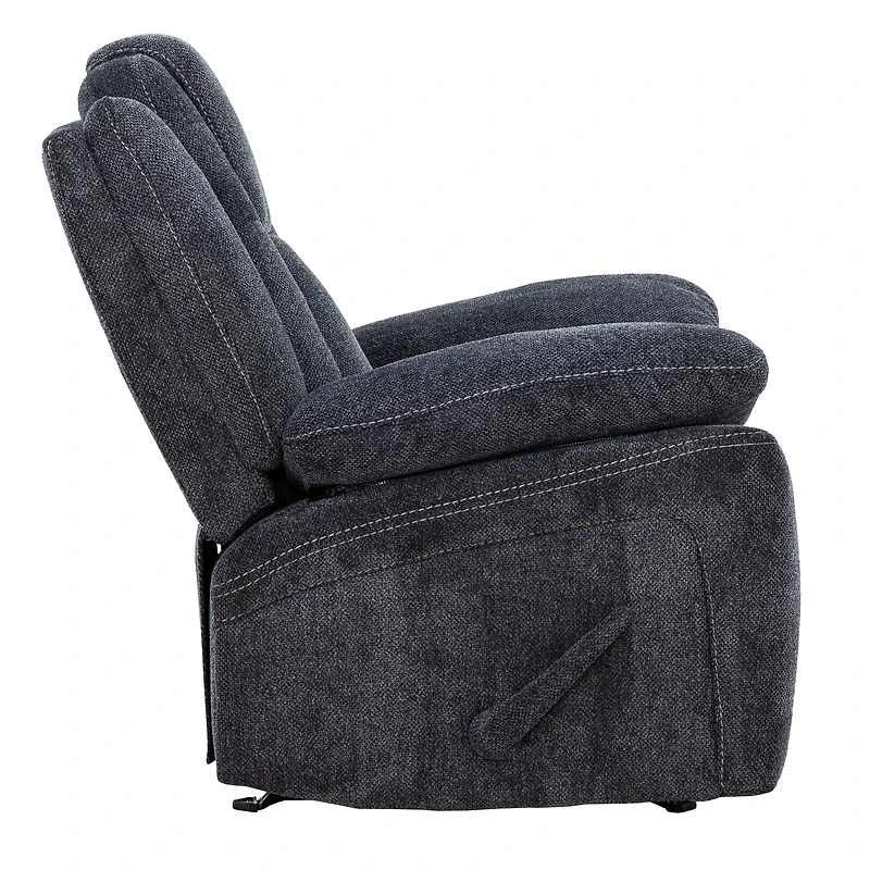 Fauteuil berçant inclinable Primo Anakin 38 po avec levier – fauteuil rembourré, inclinaison manuelle, dossier coussiné, pour salon