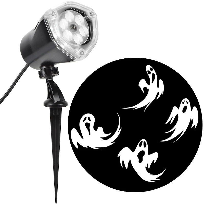 Lightshow Projection-Noir Case-Whirl-A-Motion-Scary Ghost (Blanc)