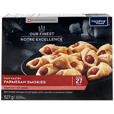 Saucisses fumées au parmesan en pâte feuilletée Notre Excellence 527 g