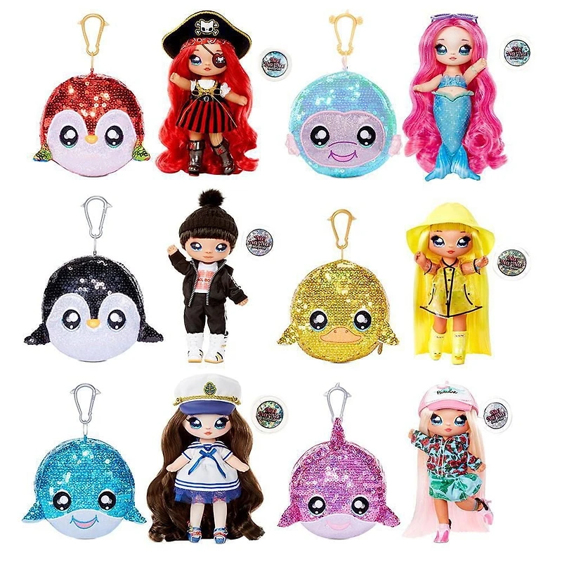 Poupée-mannequin Na Na Na Surprise 2 en 1 et sac à main pailleté scintillant de la série Sparkle : Becky Buckaneer, poupée pirate de 7,5 po