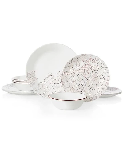 Ensemble de 12 pièces Corelle Leaf Stitch