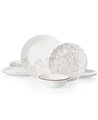 Ensemble de 12 pièces Corelle Leaf Stitch