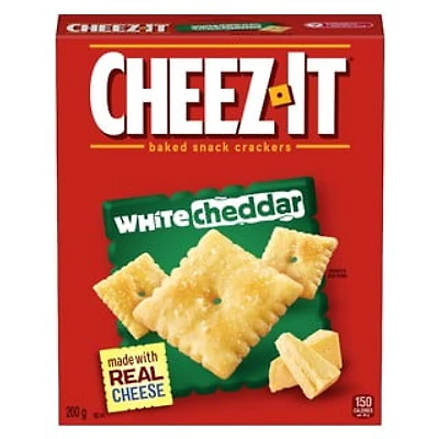 Craquelins Cheez-It* Cheddar Blanc 200 g Les petits craquelins croustillants et savoureux Cheez-It*, emballés pour conserver la fraîcheur, sont tout simplement délicieux.