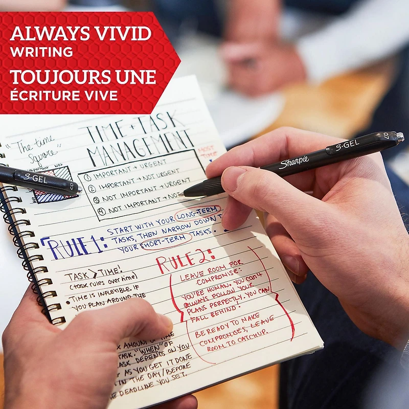 Stylo gel Sharpie S-Gel, pointe moyenne (0,7 mm), couleurs assorties