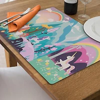 Plastic Placemat Unicorn With Rainbow - Set of 12