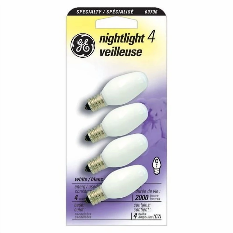 GE Lighting Canada Ge 4W Nightlight Light Bulb 4 Pack