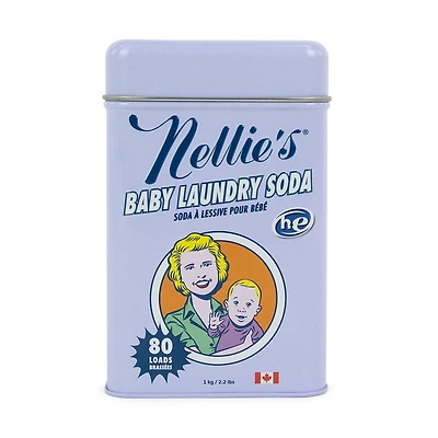 Nellie's Soda à Lessive pour Bébé, 1.2kg, Détergent à Lessive Non Parfumé