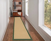 Tapis de couloir Athena sisal et vert 2 pi 6 po x 12 pi