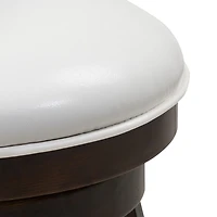 Lot de 2 tabourets de bar pivotants d'intérieur CorLiving Willa marron foncé avec assises en similicuir blanc et dossiers hauts à lattes horizontales