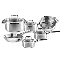 T-fal Stainless Steel 10-piece Cookware Set, Induction and oven safe, 10-piece set