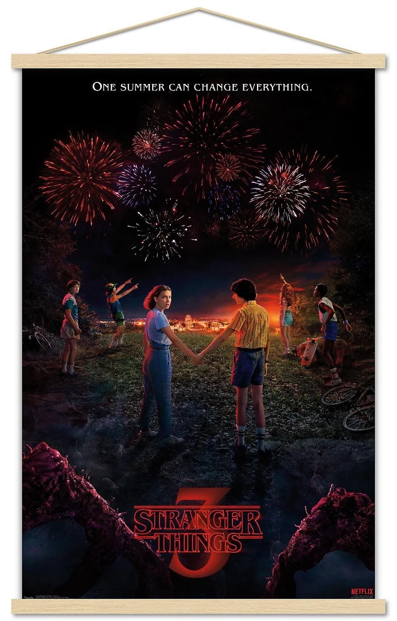 Netflix Stranger Things: Season 3 - Key Art Wall Poster, 22.375" x 34" Framed